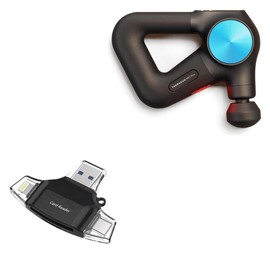 BoxWave Smart Gadget Compatible with Therabody Theragun PRO Plus - AllReader SD Card Reader, microSD Card Reader SD Compact USB - Jet Black