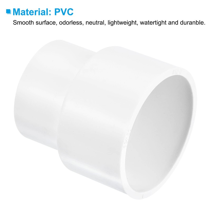 PATIKIL PVC Reducer Pipe Fitting 63mm to 50mm ID, Straight