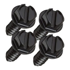 QZTYTY 4PCS License Plate Screws, License Plate Fasteners, Stainless Steel License Plate Screw Kit, Car Accessories License Plate Bolts Universal for Front and Back License Plates (Black, 4PCS)