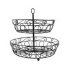 Fruit Basket Black Iron European Style Double Layer Fruit Storage