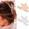 Reaky Starfish Hair Claw Clips Pearl Claw Clip 2 Pcs