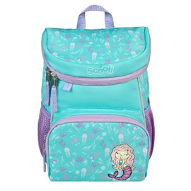 Scooli Mini-Me Nursery Backpack - Ergonomic Backpack for Children, with Removable Chest Strap, 8 L, for Girls and Boys (Mary Mermaid), light blue
