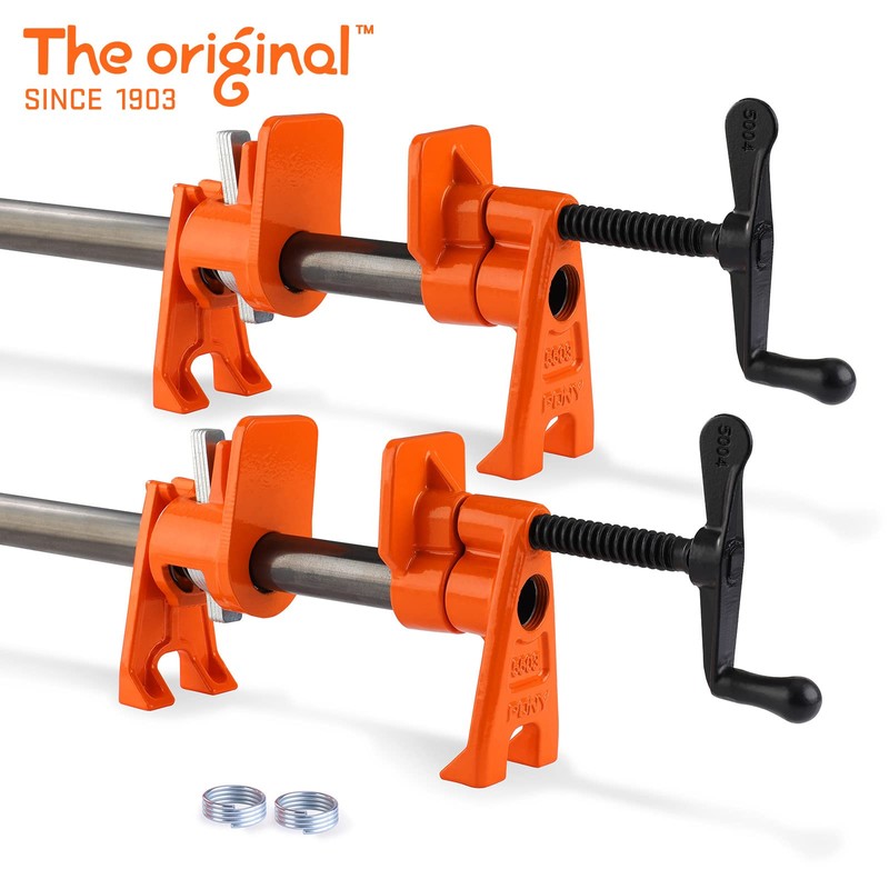 PONY PRO 2-Pack Heavy-Duty Wood Gluing Pipe Clamp Fixture for