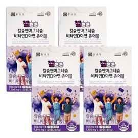 Chong Kun Dang Zeltenton Calcium & Magnesium Vitamin D Zinc Chewable 120 Tablets 4 Boxes
