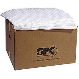 Brady SPC SXT100 15" x 19" Heavy Weight Oil Only Absorbent Pads with Low Linting Durable Spunbond Cover - 100 ct