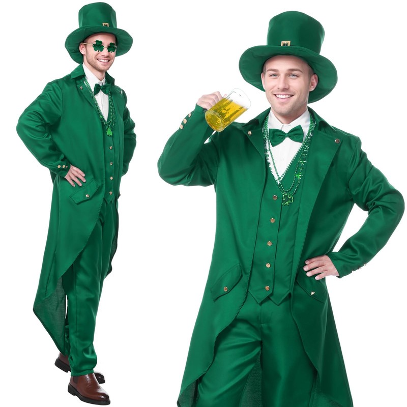 Harsever St Patrick's Day Costume Set Adult Men with St