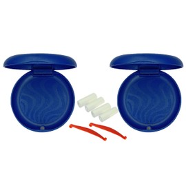 Dentojoy Slim Aligner Case/Aligner and Retainer Case/Dental Orthodontic Retainer Box - Sparkle Blue Color with 2 Pcs Aligner Chewies and 1 Pcs of Aligner Retriever Remover Tool with each Pack