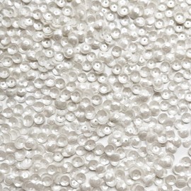 5mm Cup Sequins White Pearl Translucent Medium Hole Made in USA