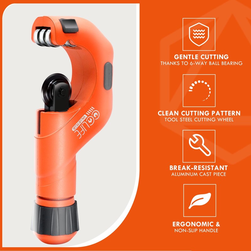 CCLIFE Pipe Cutter Set 4-Piece 5-50 mm and 3-22 mm,