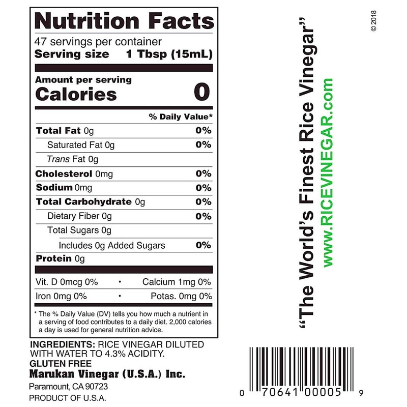 Marukan Genuine Brewed Rice Vinegar, 24 oz