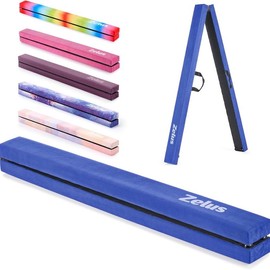 ZELUS 【SpringTok】ZELUS Gymnastics Balance Beam, Floor Balance Beam /Carry Handles Anti-Slip Base for Kids - Color: Blue