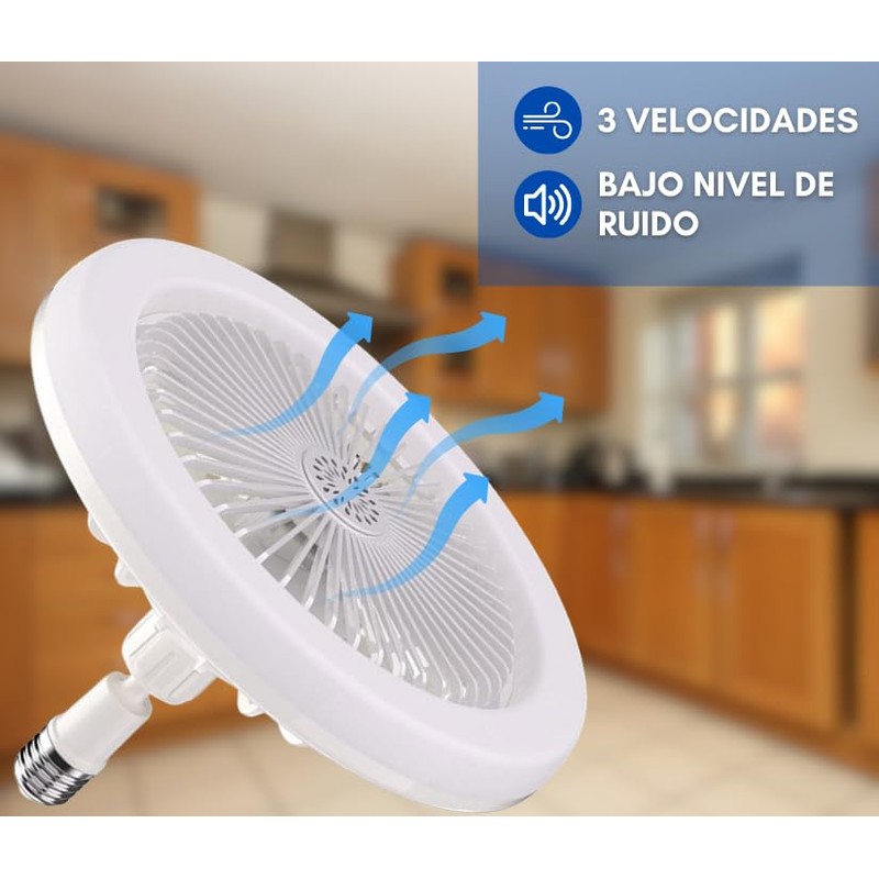 Dosyu Ventilador de Techo con Luz Led Ajustable 3 Velocidades