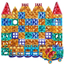 Magnetic Tiles Building Blocks, Magnets Building Set, STEM & Learning & Education Toys Christmas Toy Gift - Color: 180pcs  Magnet Tiles