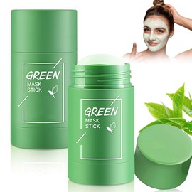 HOUSN Green Mask Stick for Face, 2 Pack with Green Tea Extract, Deep Cleanse Blackhead Remover Mask, 80g Moisturising and Brightening for Men and Women