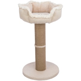 TRIXIE Boho Cat Scratching Post 32.7 Inch - Cat Scratcher with Soft Fabric Covering Base and Jute-Wrapped Post - with Platform Bed - in Beige