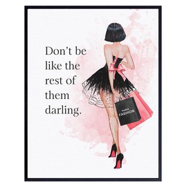Inspirational Quotes Art LARGE 11x14 - Glam Wall Decor for Women - Luxury Fashion Designer Art, Home Decoration - Couture Gift for Fashionista - Girls Bedroom, Teen Room Decor - positive affirmation