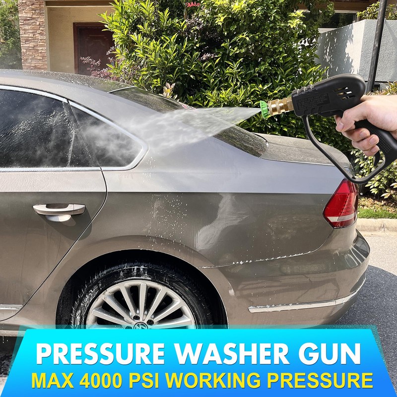 TOOLCY Short Pressure Washer Gun with 5 Nozzle Tips, 4000