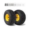 2 Pack 15x6.00-6 Tubeless Lawn Mower Tires, 3" Offset Hub,