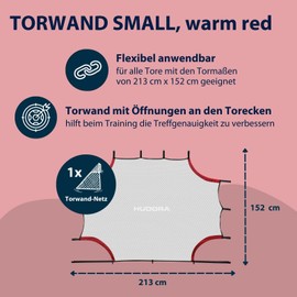 HUDORA Goal Wall Small - Versatile Goal Net with 4 Reinforced Target Holes - Robust Goal Net with Velcro Fasteners for Many Playing Options - High-Quality Outdoor Goal Wall for Leisure and Training