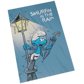 Puppy Smurfin in The Rain - Smurfin - Decorative Magnet (55mm x 79mm)