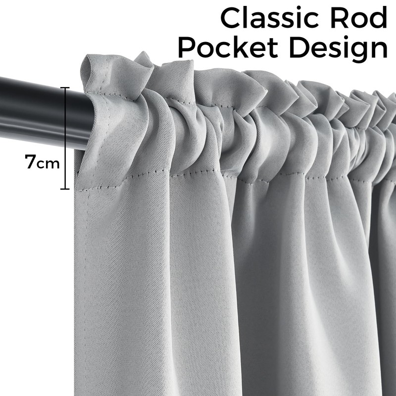 MRTREES Kitchen Waterproof Curtains, Blackout Thermal Curtains with Rod Pocket