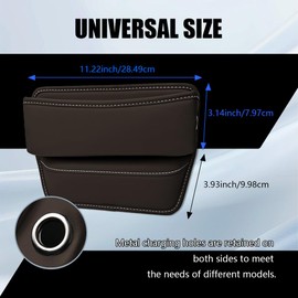 PACLVIO Car Seat Gap Filler Organizer, Car Seat Storage Box, Vehicle Adjustable Front Seat Gap Filler, Interior Accessories Car Seat Side Pocket Organizer Universal for Phones Glasses Keys (Coffee)