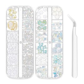 Cehoo 3D Nail Art Charms Kit - Rhinestones Pearls Flowers Bows Bears Silver Gold Chains Nail Stuff Decorations for DIY Manicure Nail Salon Supplies for Women Girls Professional Home Use