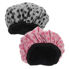 SAFIGLE 2Pcs Shower Cap Three Layers Hair Protection Bonnet Quick Drying Microfiber Bath Hat Decorative Printed Design for Women for Use