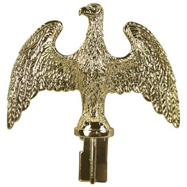 FORTISVEX Plastic Ornament Brass Plated Slip Fit Eagle 3.25 Inch Height 4.25 Inch Width for 3/4 Inch Aluminum Pole