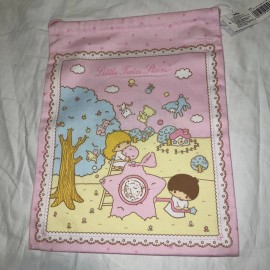 Sanrio Vintage Sanrio Little Twin Stars Draw String Bag 2004 Kiki Lala 10”x8”