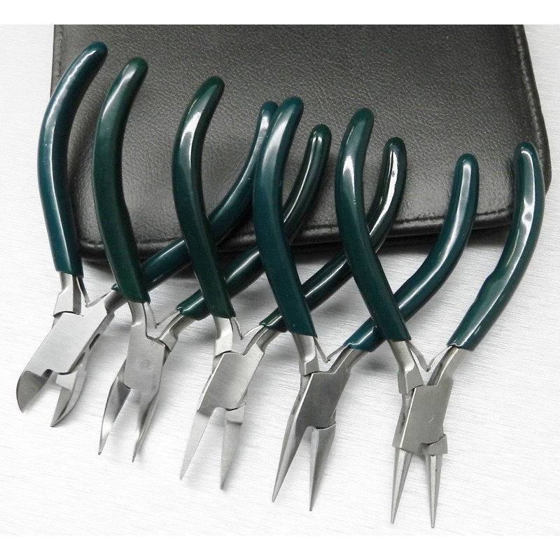 5 Pc Jewelers Pliers Set Jewelry Making Beading Wire Wrapping