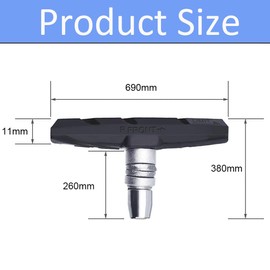 2 Pairs Bicycle Brake Pads Brake Shoes Set for V-Brakes - 4 Pieces Brake Shoes Suitable for Front & Rear Wheel - Premium Brake Rubber for Maximum Braking Power & Durability