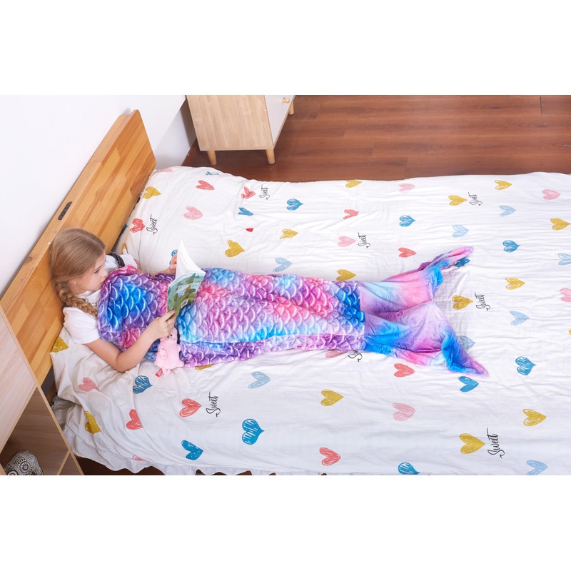 Mermaid Tail Blanket, Soft Warm Plush Fleece Sleeping Bag Snuggle