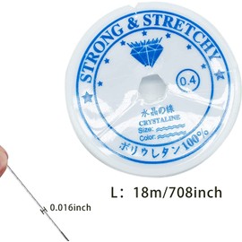 SZCXDKJ Clear Stretch Elastic 0.4mm 24 metres Elastic Beaded String for DIY Jewellery Making Necklace Bracelet Beading Thread