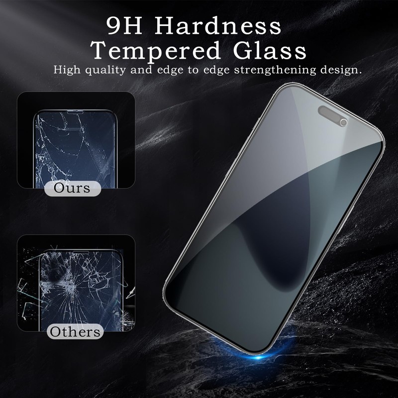 [2+2 Pack] Privacy Screen Protector for 17 Pro Max, Anti-Spy