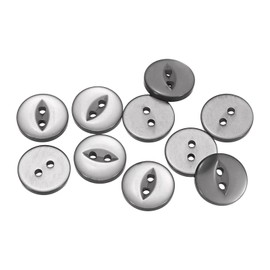 HARFINGTON 10pcs 24L Grey Round Sewing Buttons 15mm 5/8" Resin 2-Hole Fish Eye Craft Replacement Button for Craft Pants Dress Skirt Clothing Fastener Buttons