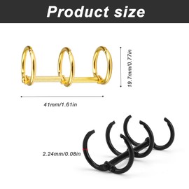 0XBIT Book Binding Rings, Pack of 12 Ring Binder Rings, 3 Colours Ring Binder Metal, 15 mm Inner Diameter Ring Binding Book Rings for Offices, Schools, Home