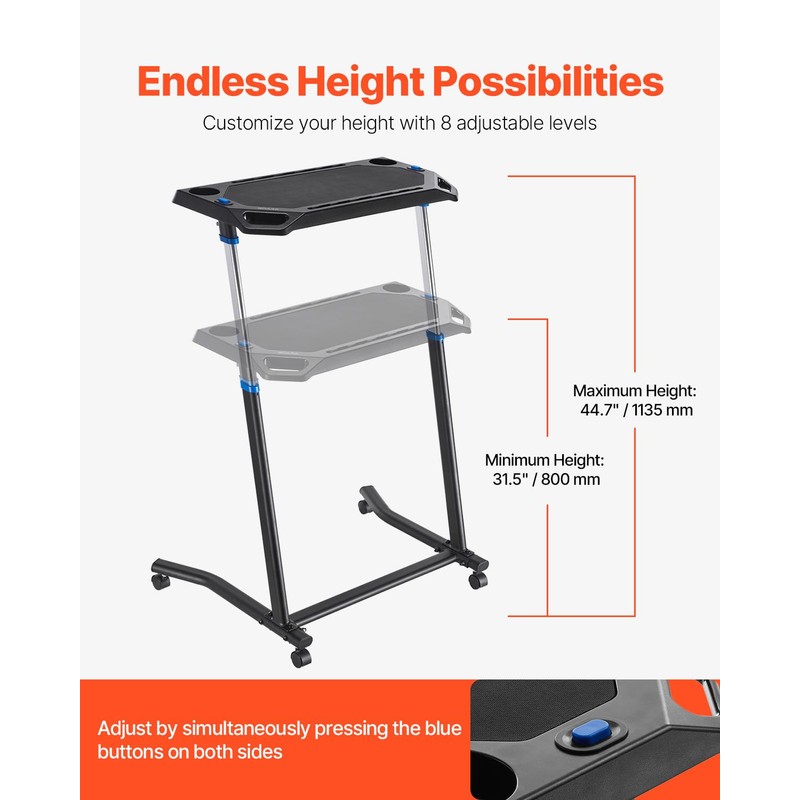 VEVOR Cycling Desk, Mobile Foldable Multi-Functional Bike Trainer & Treadmill