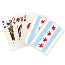 Lantern Press Chicago, Illinois, Flag (52 Playing Cards, Poker Size Card Deck with Jokers)