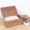 FEILANDUO Wicker Shelf Baskets with Lids Seagrass Storage Basket Container