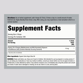 Oil of Oregano (Organic), 2 fl oz (59 mL) Dropper Bottle