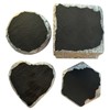 DiTFATOP 6PCS 4inch Square Black Silver Stone Coasters Set, Modern