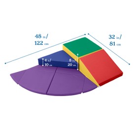 ECR4Kids SoftZone Junior Adventurer's Summit Ramp, Corner Climber, Assorted, 4-Piece
