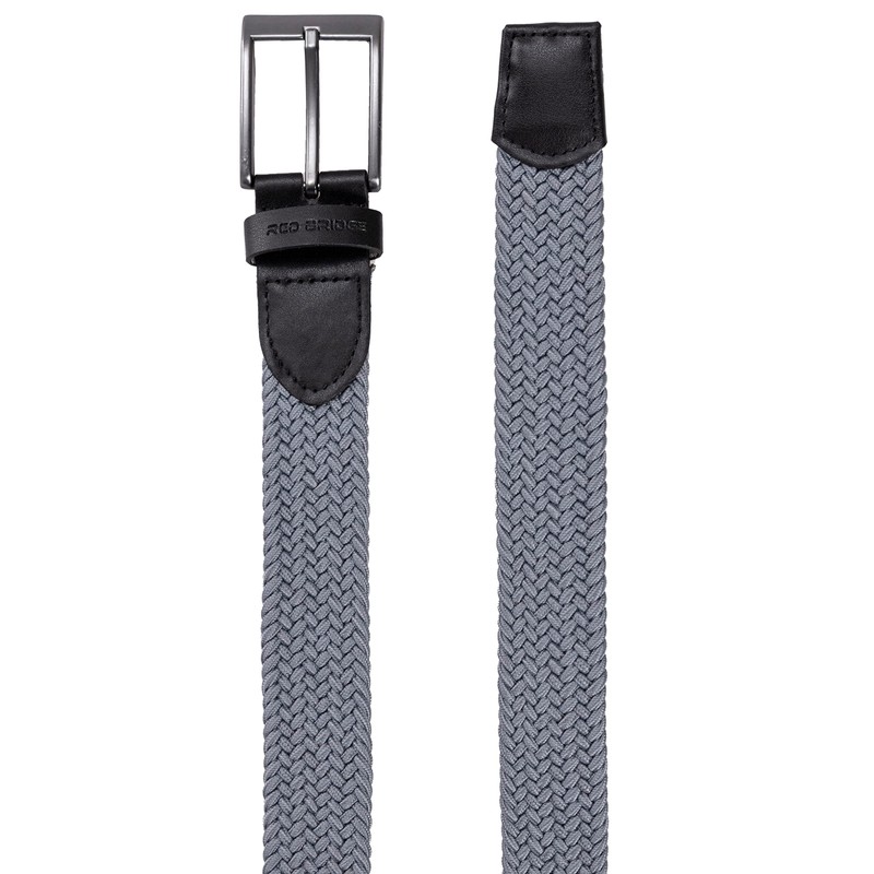 Redbridge Braided Belt Elastic Flexible Adjustable Unisex Stretch Belt, gray