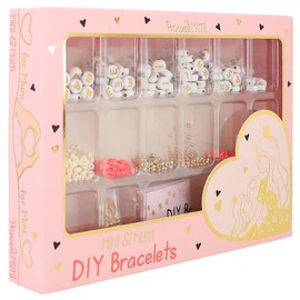 Depesche 12132 Princess Mimi Mini & Mum DIY Bracelet Set for Mother and Daughter with Over 200 Beads and Pendants in White, Gold, Black, Nude and Pink