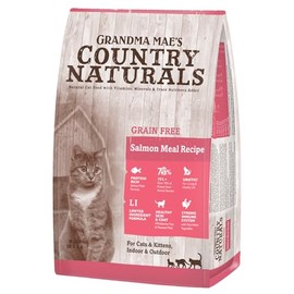 Grandma Mae’s Country Naturals Dry Cat Food, Grain Free Formula, Salmon, Slow Cooked & Nutrient Dense, Made in USA, 3 LB Bag