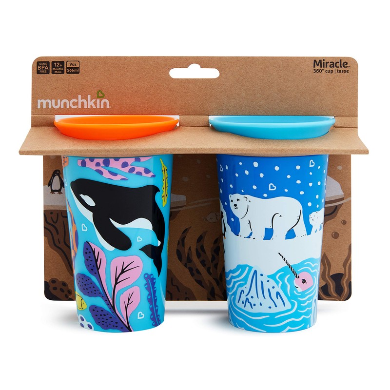 Munchkin Miracle 360 WildLove Sippy Cup, 9 Ounce, 2 Pack,