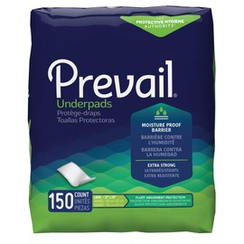 Prevail Prevail Incontinence Underpads, Unisex Disposable Underpads for Men & Women, Fluff Absorbent, 23" X 36", 150 Count (6 Packs of 25)