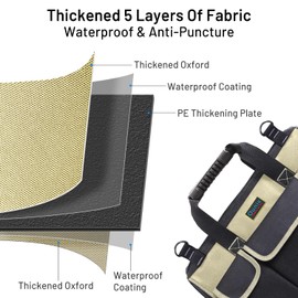 Tool Bag, Ounic 20 Inch Large Tool Bags Heavy Duty With Wide Mouth and Waterproof Strong Molded Base, Heavy Duty Tool Bag Organizer with Adjustable Shoulder Strap Specially Designed for Various Tools