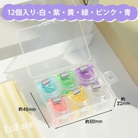 EsiFare Book Clip [12-Piece Set] Memo Clip Stylish Corner Clip File Storage Clip Document Organization Memo Pad Document Data Book Storage Organizer Paper Memory Reusable Stationery Student Supplies
